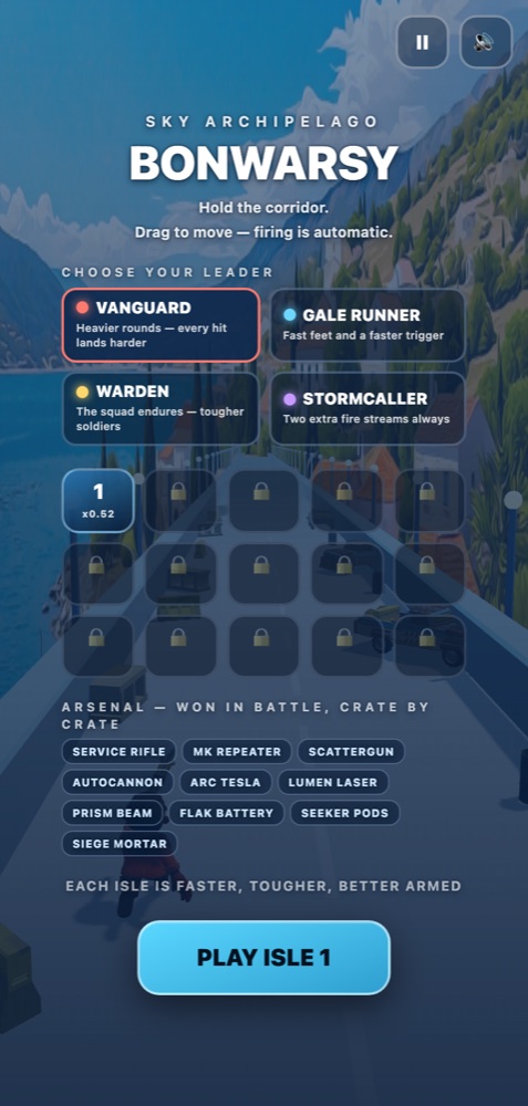 The isle map and leader select